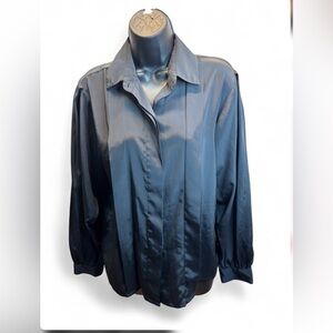 Vintage Michelle Stuart Pink Quirky Grandma Blouse w/back Pearl Buttons